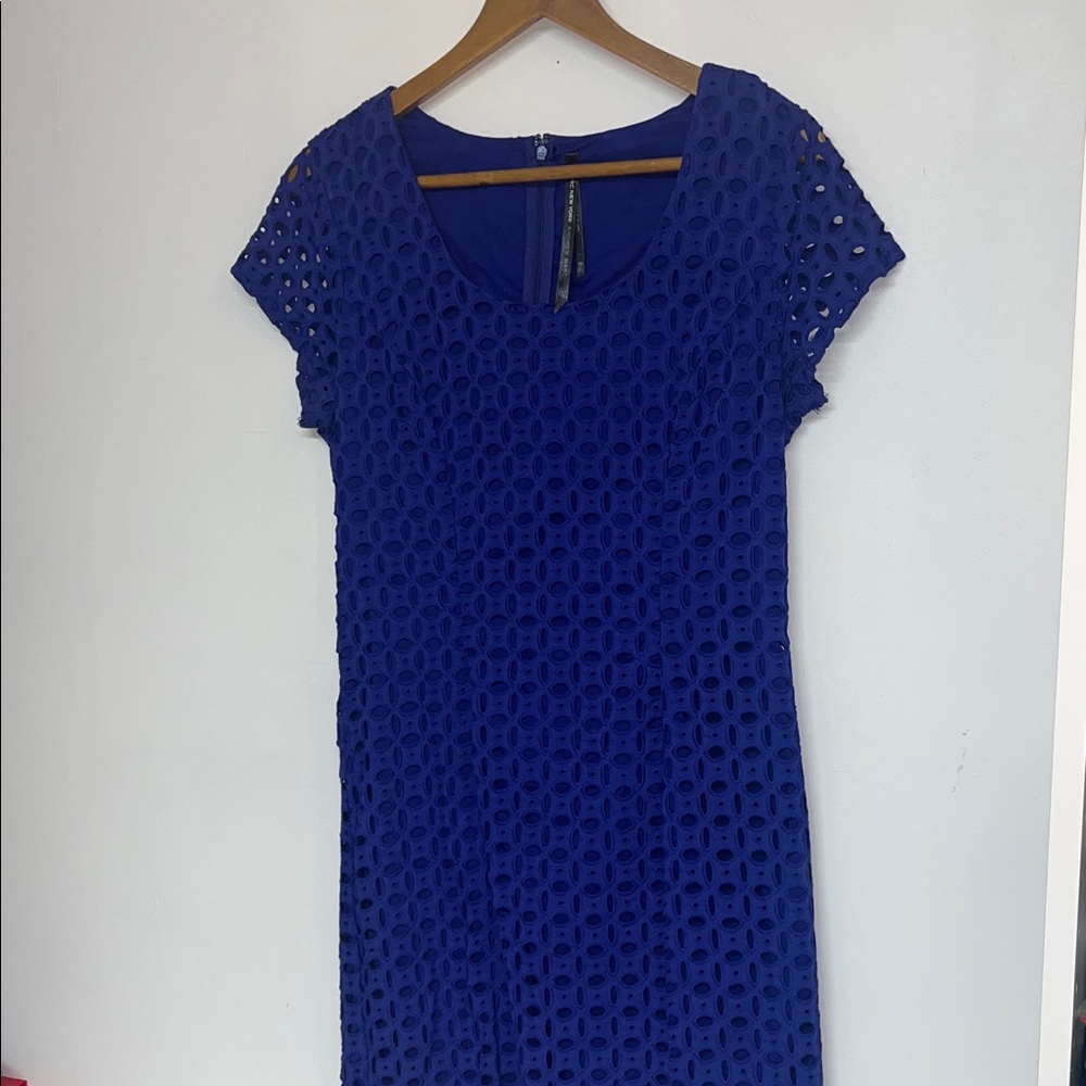 Marc New York Sz 10 Women’s Royal Blue Eyelet Detail Midi Dress #contemporary - Picture 5 of 11